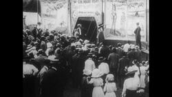 United States, 1930s-1940s: Workers in a factory begin assembling completed car parts into a fully built automobile Stock Footage