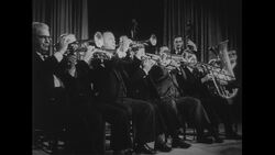 Australia, c.1951: Different instruments are played during an orchestral performance Stock Footage