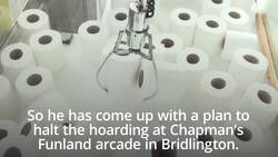 Coronavirus: Arcade fills grabber machine with toilet roll News Clip