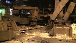 Releasing of liquid metal from blast furnace Stock Footage