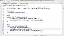 Master Hibernate and JPA with Spring Boot in 100 Steps - Step 07 - Writing Unit Test for the deleteByID Method Instructional Video