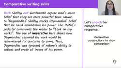 Power and Conflict poetry: developing comparative essay writing skills Instructional Video