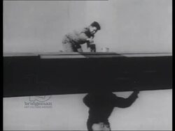 US Army jazz band, training, weapon preparation, religious service, ahead of Normandy Invasion, 1944 Stock Footage