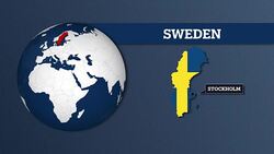 Earth Sphere Map and Sweden Country Map with National Flag Stock Footage
