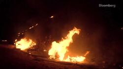 Firefighters Battle Blaze in Southern California News Clip