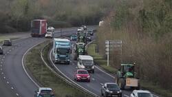 Tractors take over A303 in Hampshire in protest against 'anti-farming' tax News Clip