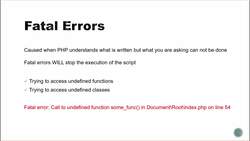 The Full Stack Web Development - PHP Error Types Instructional Video