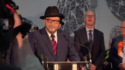 Climate protestor disrupts Galloway speech News Clip