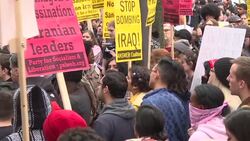 CLEAN : Protesters in Washington DC rally against prospect of war with Iran News Clip