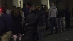 CLEAN : Handful of onlookers watch "Way of the Cross" ceremony behind barricades News Clip