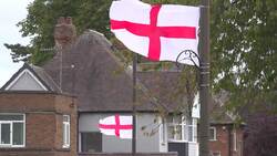 English flags flown in Birmingham News Clip