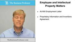 Business Setup - Employee and Intellectual Property Matters Instructional Video