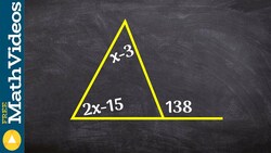 Given an exterior angle determine the missing measure of x Instructional Video