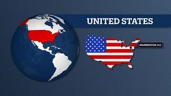 Earth Sphere Map and United States USA Country Map with National Flag Stock Footage
