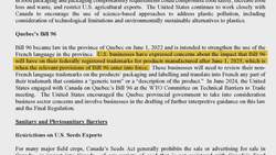 Why the U.S. is taking aim at a Quebec language law — again News Clip