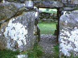 THE ANCIENT RUINS OF DUN TRODDAN, SCOTLAND 1970 Stock Footage