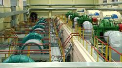 Block of gas turbine power station. Steam generator. Steam turbine generator. Work of the combined heat and power plant. Stock Footage