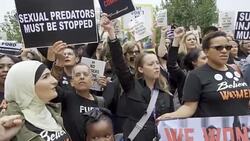 ANTI–Brett Kavanaugh – Demonstrators march on day of Kavanaugh/Ford hearing Stock Footage