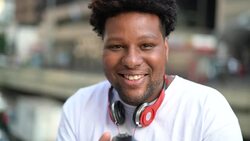 Young men taking a picture Stock Footage