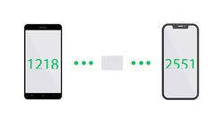 Flat animation representing texting between two mobile phones Stock Footage