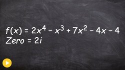 Give One Imaginary Zero Find the Remaining Zeros Instructional Video
