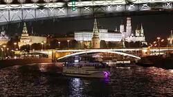 View of the Kremlin and Moskva River, Moscow, Russia--the most popular view of Moscow Stock Footage