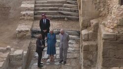 CLEAN : Prince Charles and Camilla visit Jesus' baptism site on Jordan river News Clip