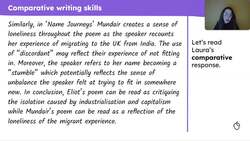 Writing a comparative response on the AQA Worlds and Lives anthology Instructional Video