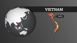 Earth Sphere Map and Vietnam Country Map with National Flag Stock Footage