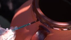 Women Decorating Bowl In Pottery Class Stock Footage