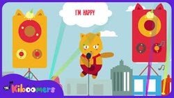 I'm HAPPY | Music for Kids | I'm H-A-P-P-Y Song Lyrics | The Kiboomers Instructional Video