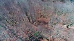 Aerial view of Pocono Mountains, Appalachian, in late fall sunny day Stock Footage