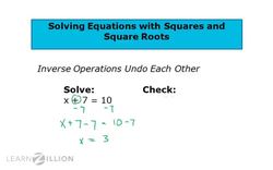 Solving Equations Involving Squares and Square Roots Instructional Video