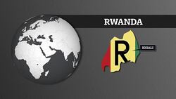 Earth Sphere Map and Rwanda Country Map with National Flag Stock Footage