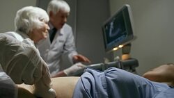 Woman Getting Ultrasound Exam Stock Footage