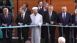 Erdogan attends inauguration ceremony of Cologne Central Mosque Stock Footage