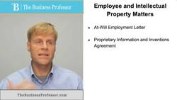 Business Setup - Employee and Intellectual Property Matters Instructional Video