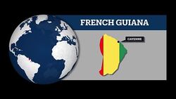 Earth Sphere Map and French Guiana Country Map with National Flag Stock Footage