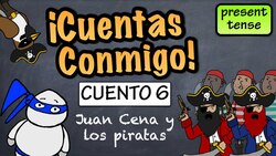 Spanish in Context - Juan cena y los piratas (present tense) [Comprehensible Input] Instructional Video