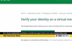 B.C. Green leadership candidate considering legal action over new membership rules News Clip