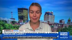 Tracking Harris and Trump's travel and money News Clip