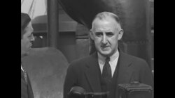 Reporters interview US Assistant Secretary of State Raymond Moley, who has no comments News Clip