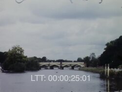 Urban town and river 1960s Stock Footage