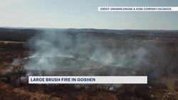 Goshen FD: Crews extinguish large brush fire after 4 hours News Clip