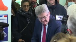 CLEAN : Hard-left candidate Jean-Luc Mélenchon votes in French elections News Clip