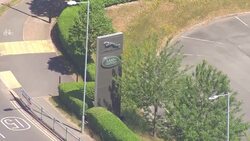 Aerials of the Jaguar Land Rover plant in Coventry News Clip