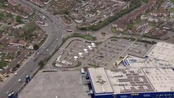 UK: Drive through Covid-19 testing centre at Ikea Wembley. News Clip