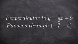 Using point slope form find a perpendicular line through a point Instructional Video