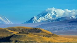 4K Timelapse of Moving Cloud Scene of Mountain Everest, Everest Base Camp, Tibet, China Stock Footage
