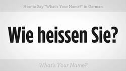 How to Say "What's Your Name?" in German Instructional Video